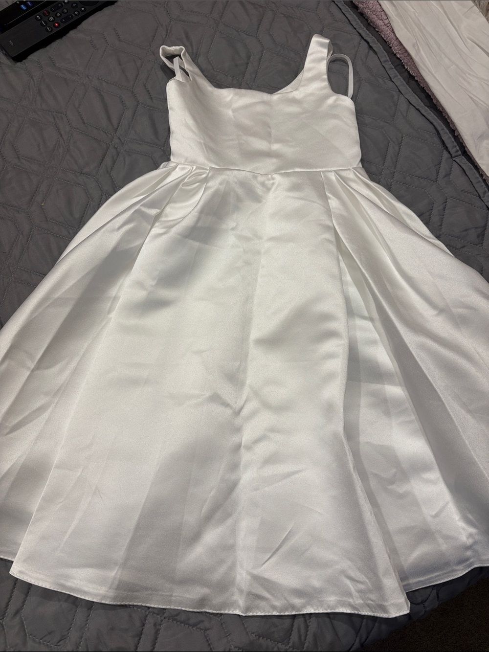 Classic White Satin Wedding Dress for Women